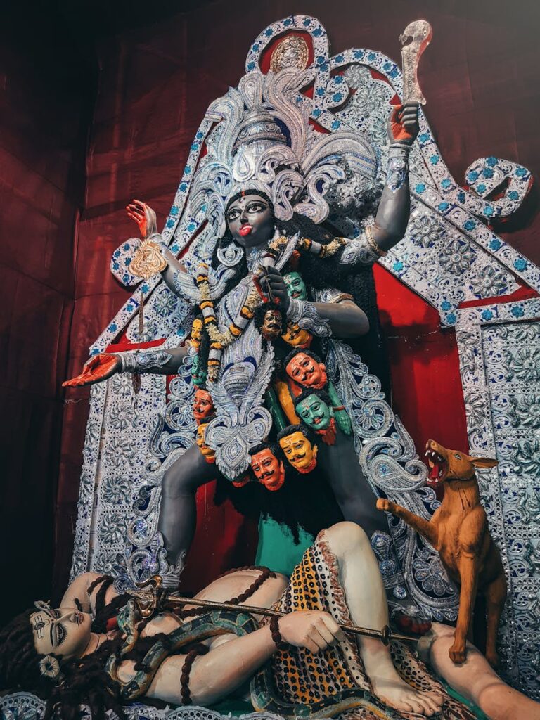 Hindu Goddess Figure in Temple